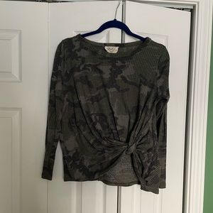 Waffle Knit Camo Top